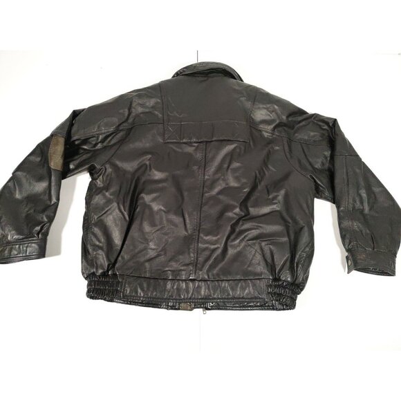 Vintage J Park Mens  Leather Jacket W Hood Bomber Biker Rock Steampunk XL - Picture 7 of 11